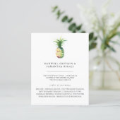 Destination Wedding Programs Watercolor Pineapple (Stehend Vorderseite)