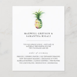 Destination Wedding Programs Watercolor Pineapple