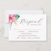Destination Wedding RSVP Cards Vibrant Pink (Vorderseite)