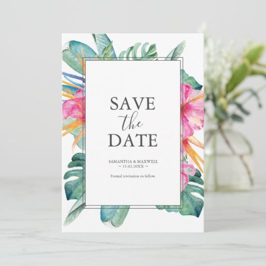 Destination Wedding Save The Date Invitations Einladung (Stehend Vorderseite)