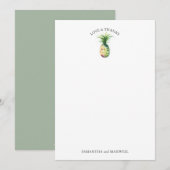Destination Wedding Thank You Card Pineapple Einladung (Vorne/Hinten)