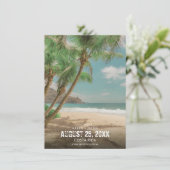 Destination Wedding Tropical Beach Save the Date (Stehend Vorderseite)