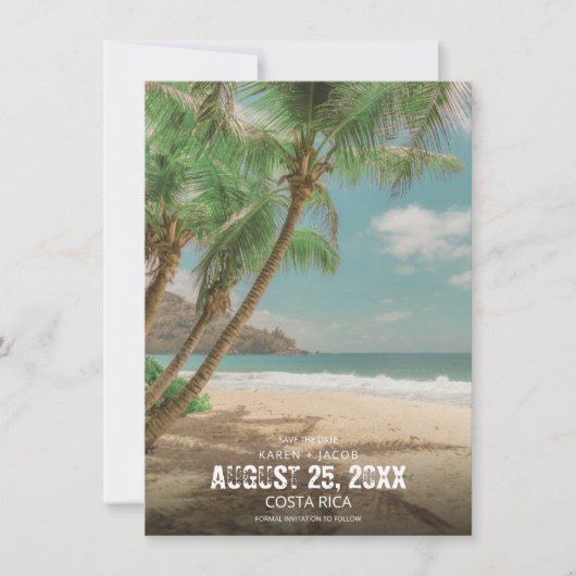 Destination Wedding Tropical Beach Save the Date (Vorderseite)