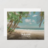 Destination Wedding Tropical Beach Save the Date Ankündigungspostkarte (Vorne/Hinten)