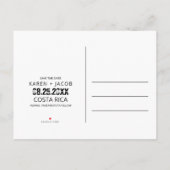 Destination Wedding Tropical Beach Save the Date Ankündigungspostkarte (Rückseite)