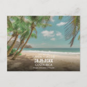 Destination Wedding Tropical Beach Save the Date  Ankündigungspostkarte (Vorderseite)