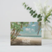 Destination Wedding Tropical Beach Save the Date Ankündigungspostkarte (Stehend Vorderseite)