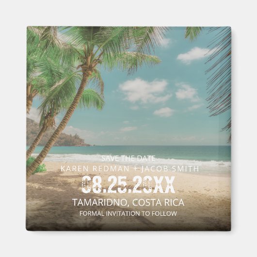 Destination Wedding Tropical Beach Save the Date Magnet (Vorne)