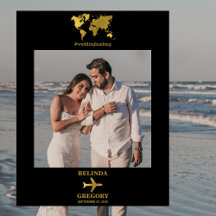 Destination Wedding World Black Photo Prop Frame 
