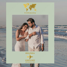 Destination Wedding World Green Photo Prop Frame 