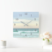 Destin's Emerald Waters Quadratische Wanduhr (Zuhause)