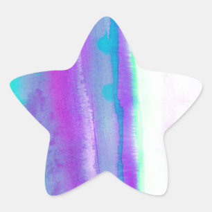 Destiny1.2 Abstrakte Wasserfarbe in Pastellfarben  Stern-Aufkleber