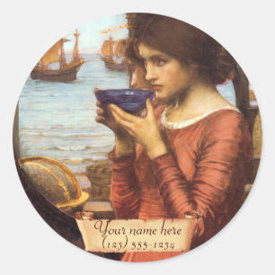 Destiny J. W. Waterhouse Pre-Raphaelite Buchzeiche Runder Aufkleber