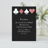 Destiny Las Vegas Empfang Rose Gold Glitzer Einladung (Stehend Vorderseite)