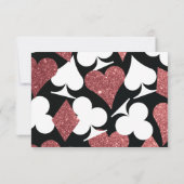 Destiny Las Vegas Empfang Rose Gold Glitzer Einladung (Rückseite)