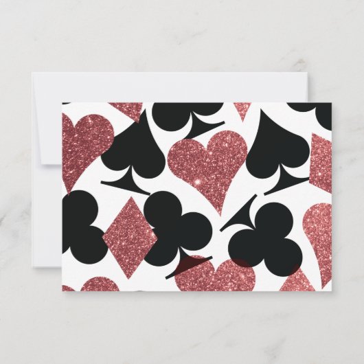 Destiny Las Vegas Empfang Rose Gold Glitzer Einladung (Rückseite)