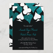 Destiny Las Vegas Wedding Aquamarin Blue Glitzer Einladung (Vorne/Hinten)