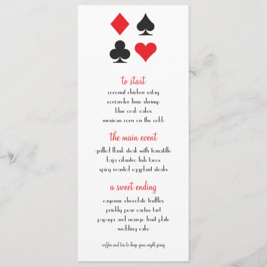 Destiny Las Vegas Wedding Menu Menükarte (Vorderseite)