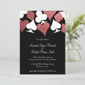 Destiny Las Vegas Wedding Rose Gold Glitzer Einladung (Stehend Vorderseite)