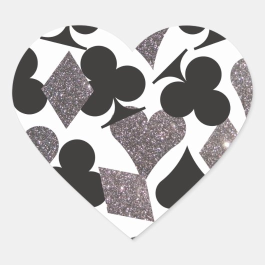 Destiny LasVegas Heart Sticker Imitate Silver Glit (Vorderseite)