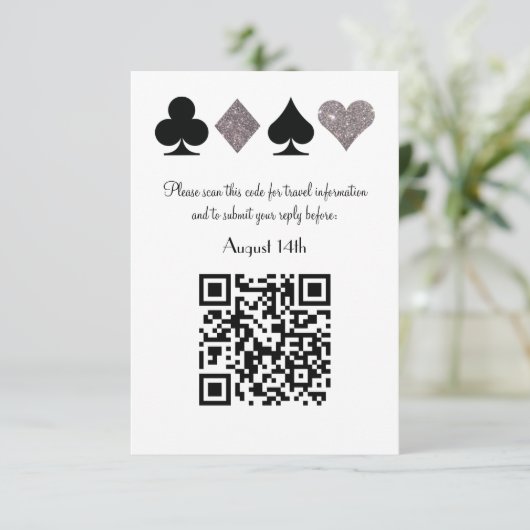 Destiny Silver Las Vegas Wedding QR Code Antwort (Stehend Vorderseite)