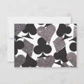 Destiny Vegas Empfang Imitate Silver Glitzer Einladung (Rückseite)