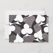 Destiny Vegas Empfang Imitate Silver Glitzer Einladung (Rückseite)