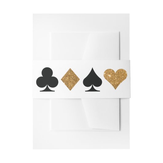 Destiny Vegas Invite Imitate Gold Glitzer Bellyban Einladungsbanderole (Vorderseite Beispiel)