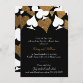 Destiny Vegas Probe Dinner Imitats Gold Glitzer Einladung (Vorne/Hinten)