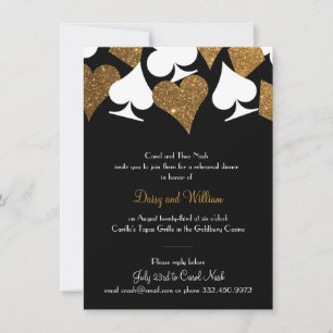 Destiny Vegas Probe Dinner Imitats Gold Glitzer Einladung