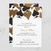 Destiny Vegas Probe Dinner Imitats Gold Glitzer Einladung (Vorne/Hinten)