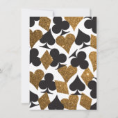 Destiny Vegas Probe Dinner Imitats Gold Glitzer Einladung (Rückseite)