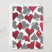 Destiny Vegas Red and Gray Imitats Glitzer Wedding Einladung (Rückseite)