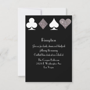 Destiny Vegas Rezeption Fauxsilber Glitter Einladung