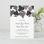 Destiny Vegas Wedding Invite Imitats Silver Glitze Einladung (Stehend Vorderseite)