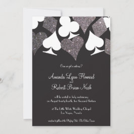 Destiny Vegas Wedding Invite Imitats Silver Glitze Einladung