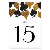 Destiny Vegas Wedding Reception Gold Table Card Tischnummer (Vorderseite)