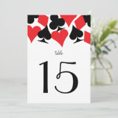 Destiny Vegas Wedding Reception Red Tischnummer (Stehend Vorderseite)