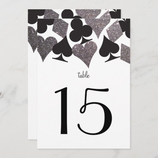 Destiny Vegas Wedding Reception Tischnummer Card (Vorne/Hinten)