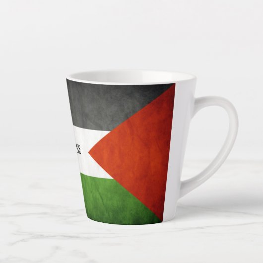 Destressierte Grunge Palestine Flag Latte-Tasse Milchtasse (Rechts)