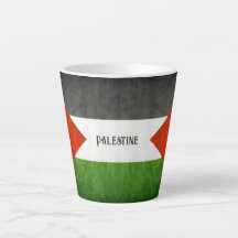 Destressierte Grunge Palestine Flag Latte-Tasse