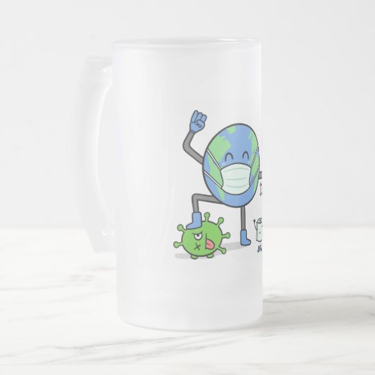 Destroy Covid19 Mattglas Bierglas (Vorderseite Links)