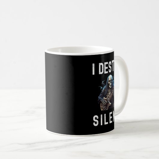 Destroy Silence Ghost Guitar Funny Guitar Kaffeetasse (VorderseiteRechts)
