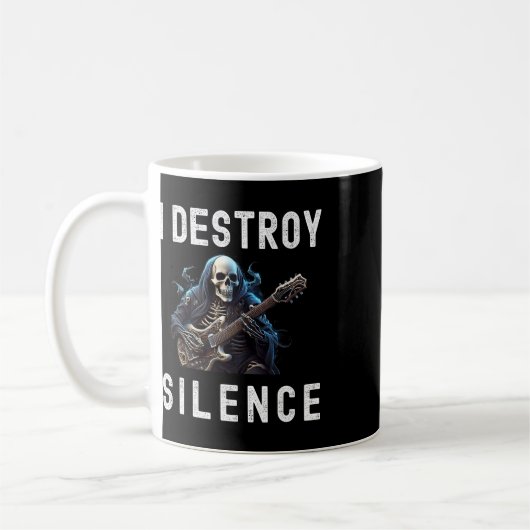 Destroy Silence Ghost Guitar Funny Guitar Kaffeetasse (Links)