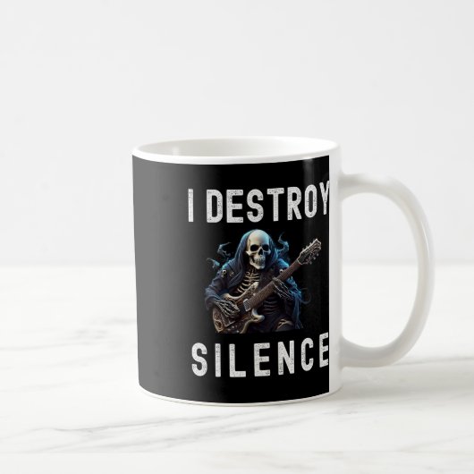 Destroy Silence Ghost Guitar Funny Guitar Kaffeetasse (Rechts)