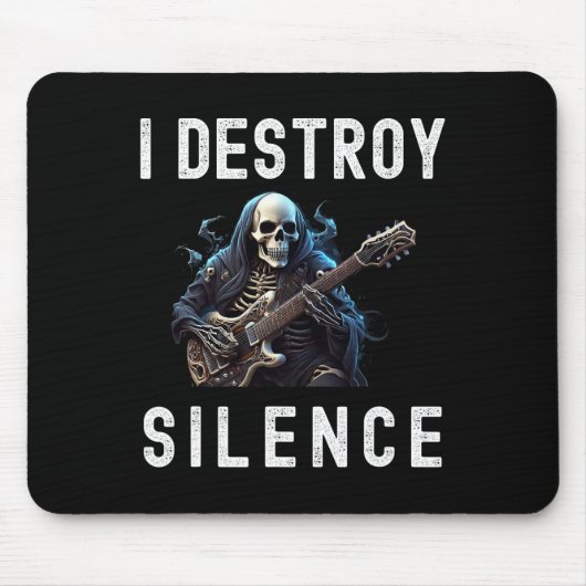 Destroy Silence Ghost Guitar Funny Guitar Mousepad (Vorne)