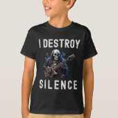 Destroy Silence Ghost Guitar Funny Guitar T-Shirt (Vorderseite)