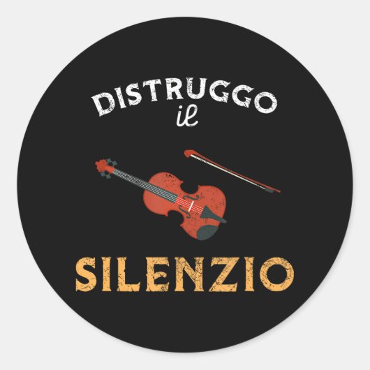 Destroy Silence Violin Set Runder Aufkleber (Vorderseite)