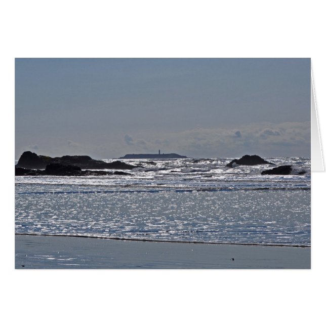 Destruction Island Lighthouse von Ruby Beach (Vorderseite (Horizontal))