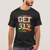 DET 313 Detroit Area Code Graffiti T-Shirt (Vorderseite)